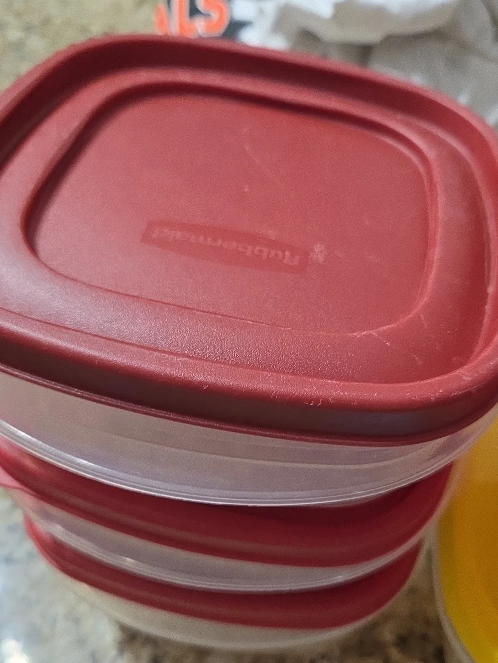 Assorted Plastic Food Storage Containers with Colored Lids - Multi-Color